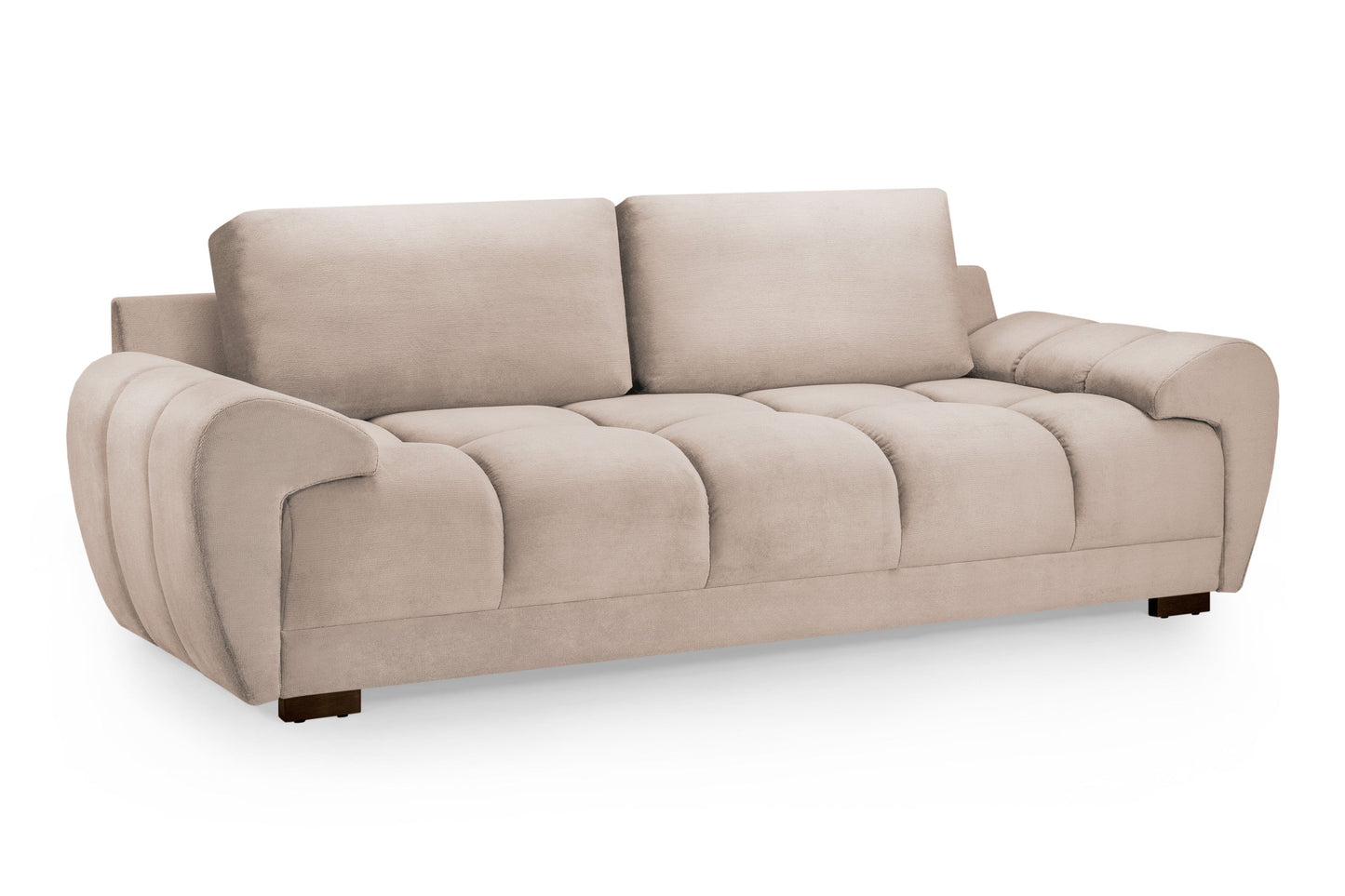 Azzuro Mocha Brown Fabric 3 Seater Sofa