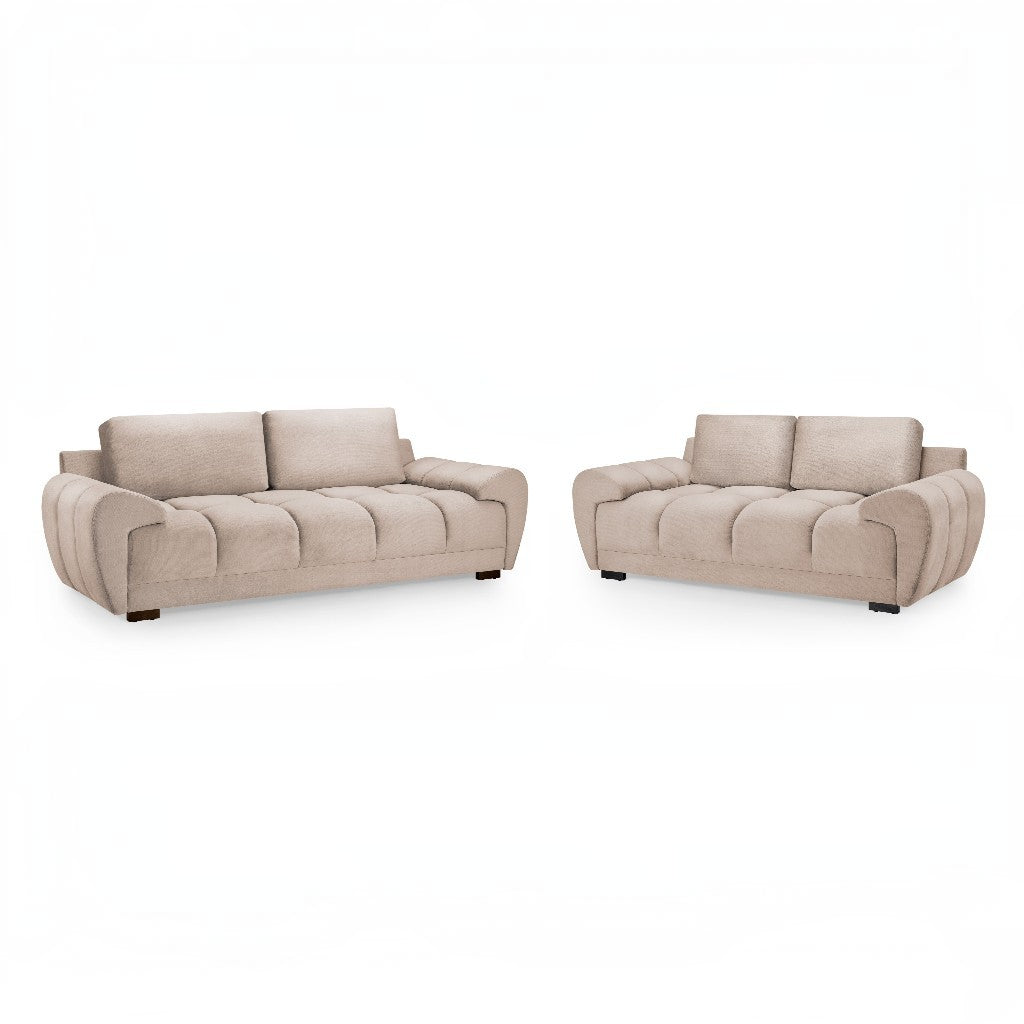 Azzuro Mocha Brown Fabric 3+2 Sofa Suite