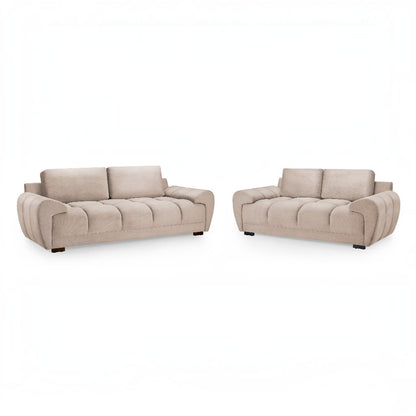 Azzuro Mocha Brown Fabric 3+2 Sofa Suite