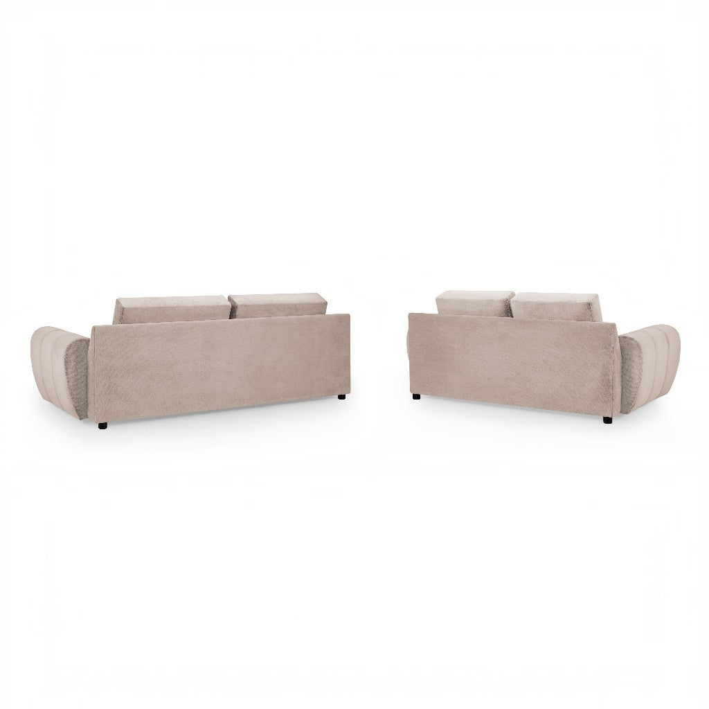 Azzuro Mocha Brown Fabric 3+2 Sofa Suite