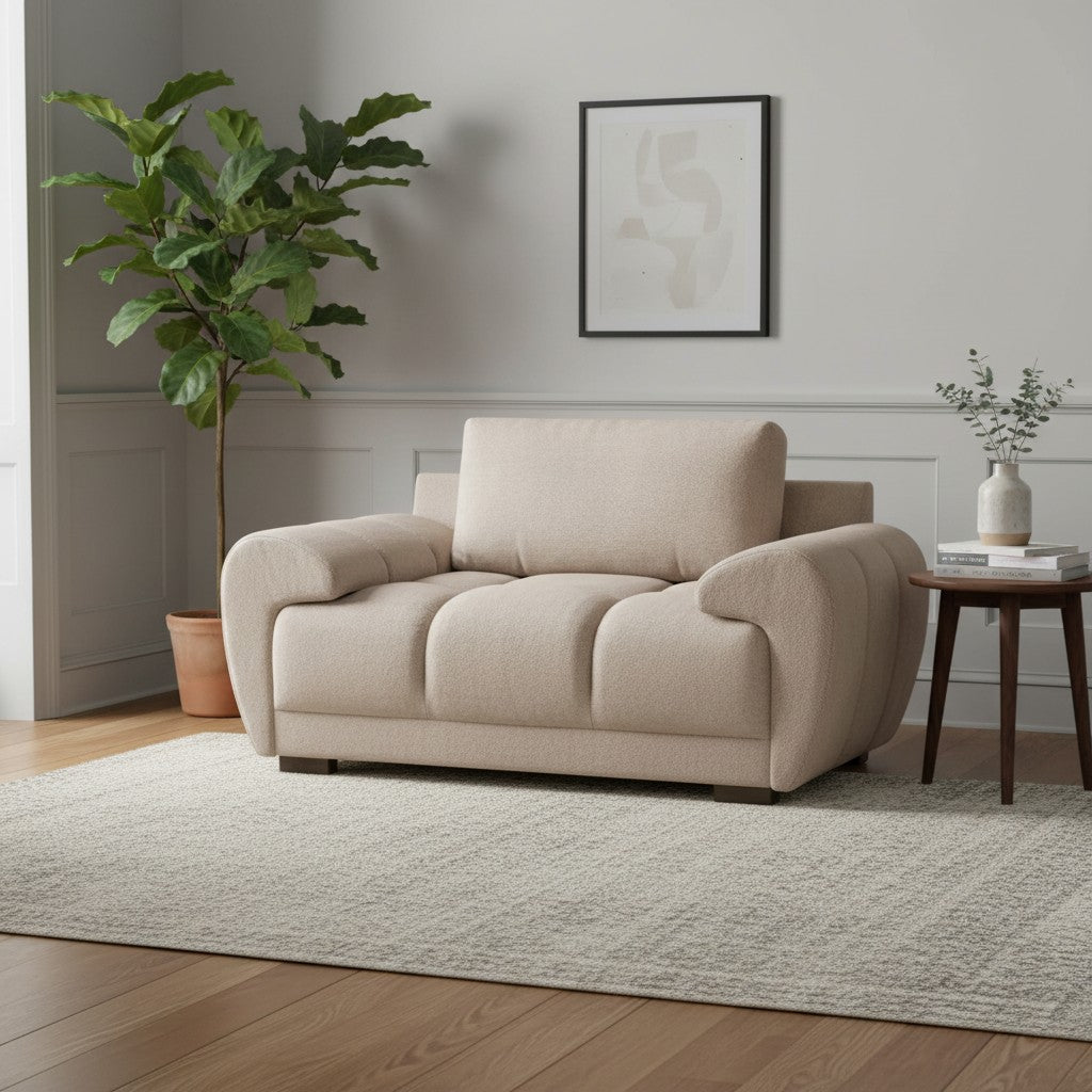 Azzuro Mocha Brown Fabric Armchair