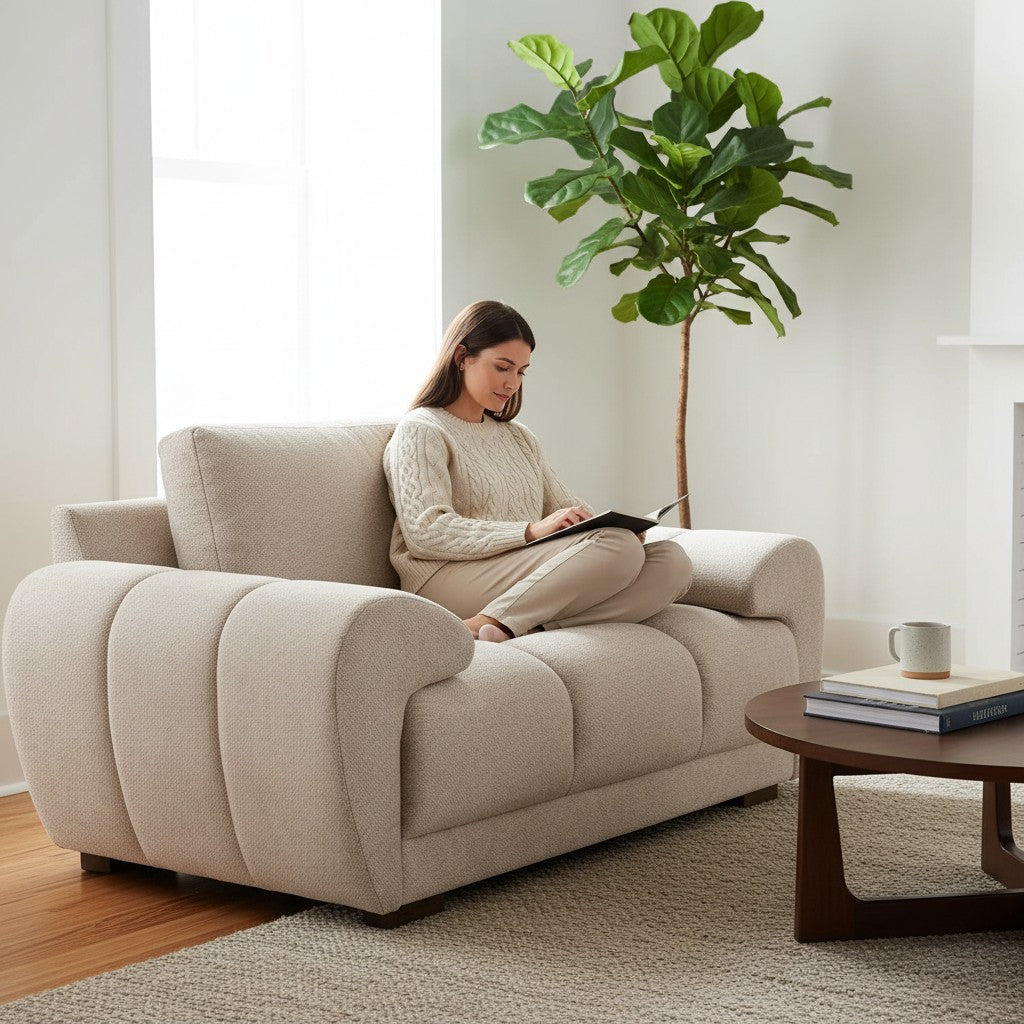 Azzuro Mocha Brown Fabric Armchair