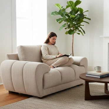 Azzuro Mocha Brown Fabric Armchair