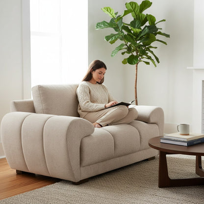 Azzuro Mocha Brown Fabric Armchair