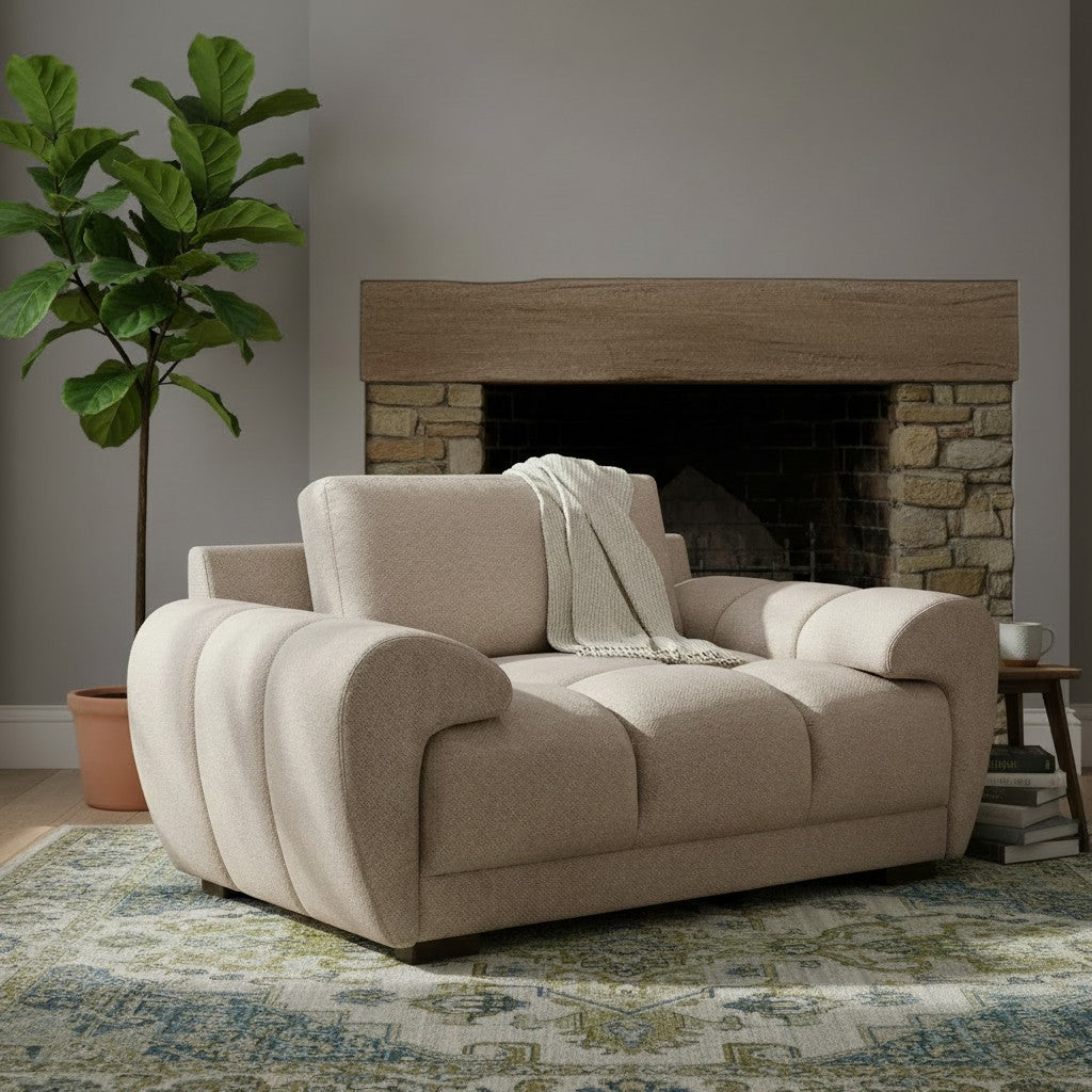 Azzuro Mocha Brown Fabric Armchair