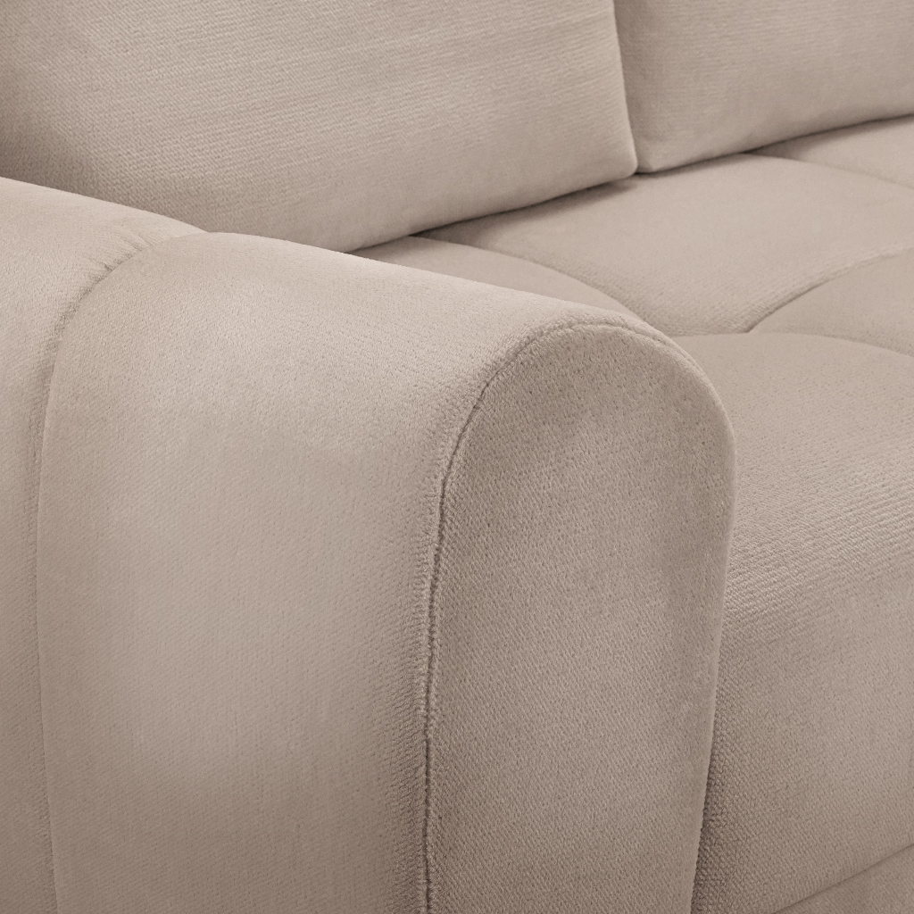 Azzuro Mocha Brown Fabric U Shape Corner Sofa