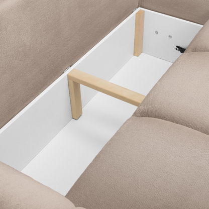 Azzuro Mocha Brown Fabric U Shape Corner Sofa