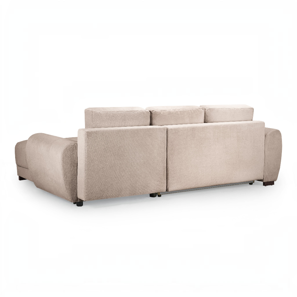 Azzuro Mocha Brown Fabric U Shape Corner Sofa