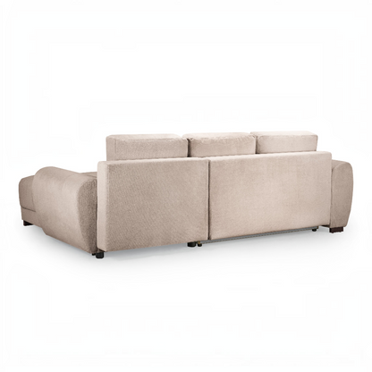 Azzuro Mocha Brown Fabric U Shape Corner Sofa