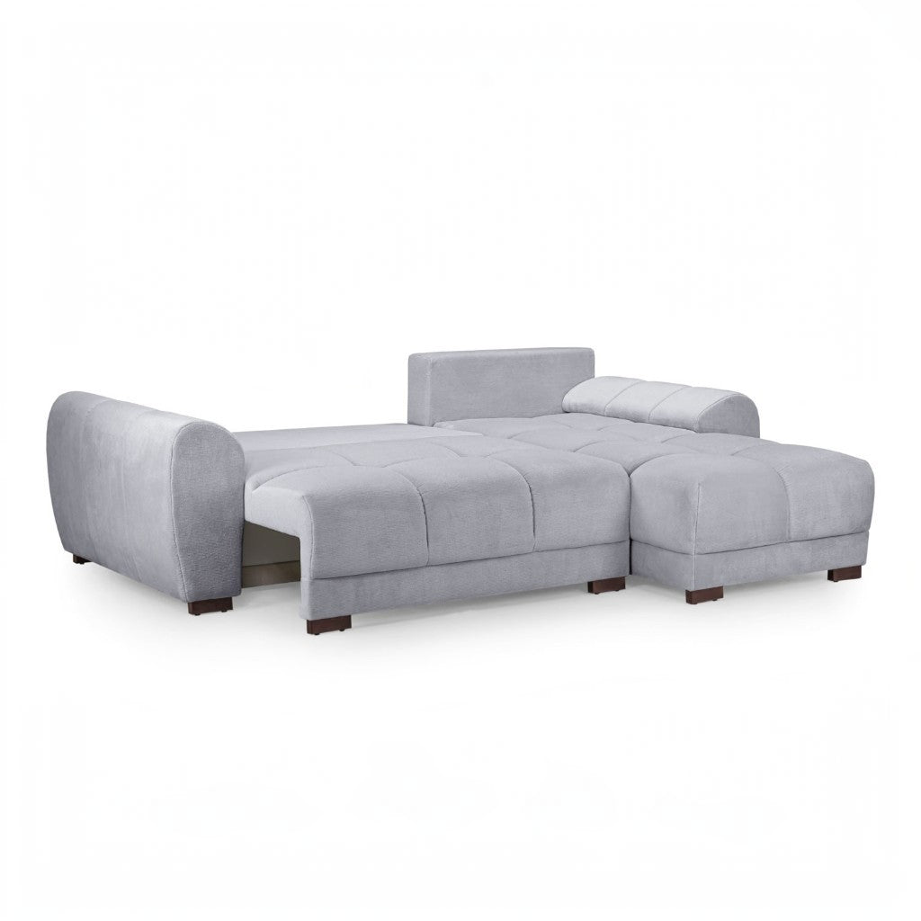 Azzuro Sofabed Grey Fabric Universal Corner Sofa