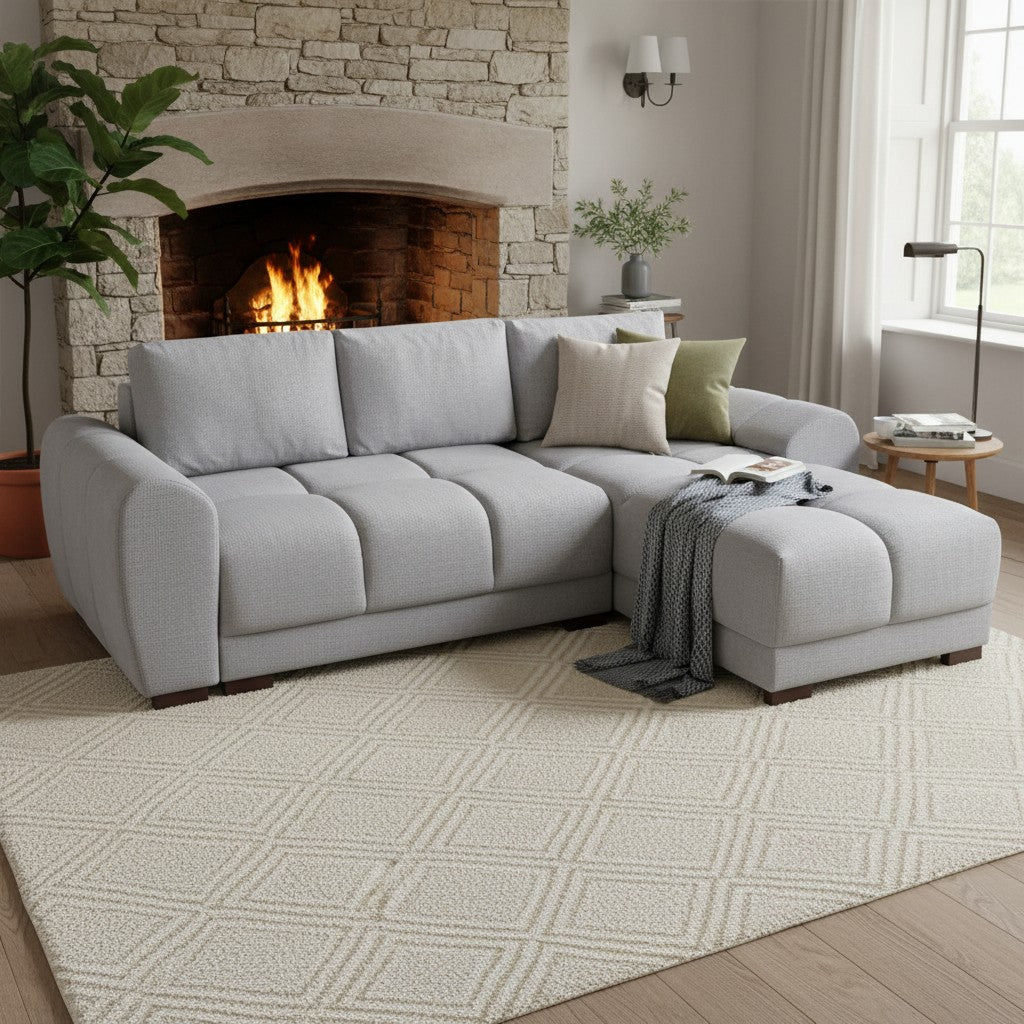 Azzuro Sofabed Grey Fabric Universal Corner Sofa