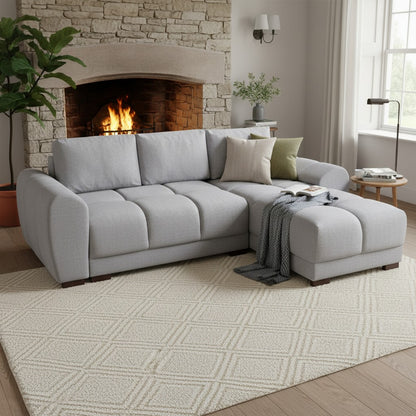 Azzuro Sofabed Grey Fabric Universal Corner Sofa