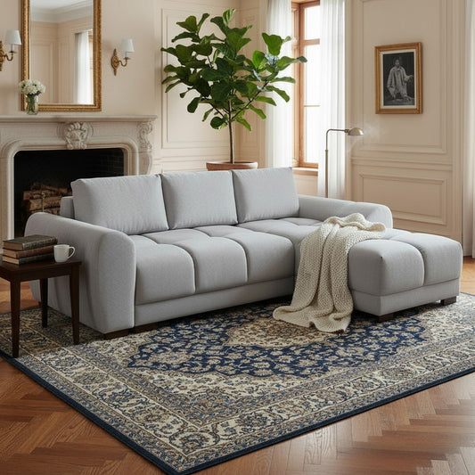 Azzuro Sofabed Grey Fabric Universal Corner Sofa