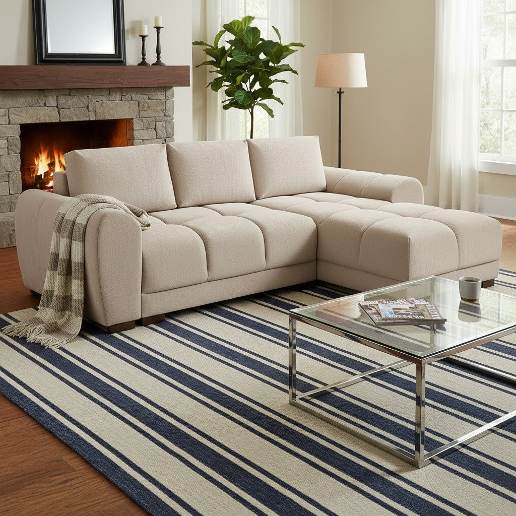 Azzuro Sofabed Mocha Brown Fabric Storage Universal Corner Sofa
