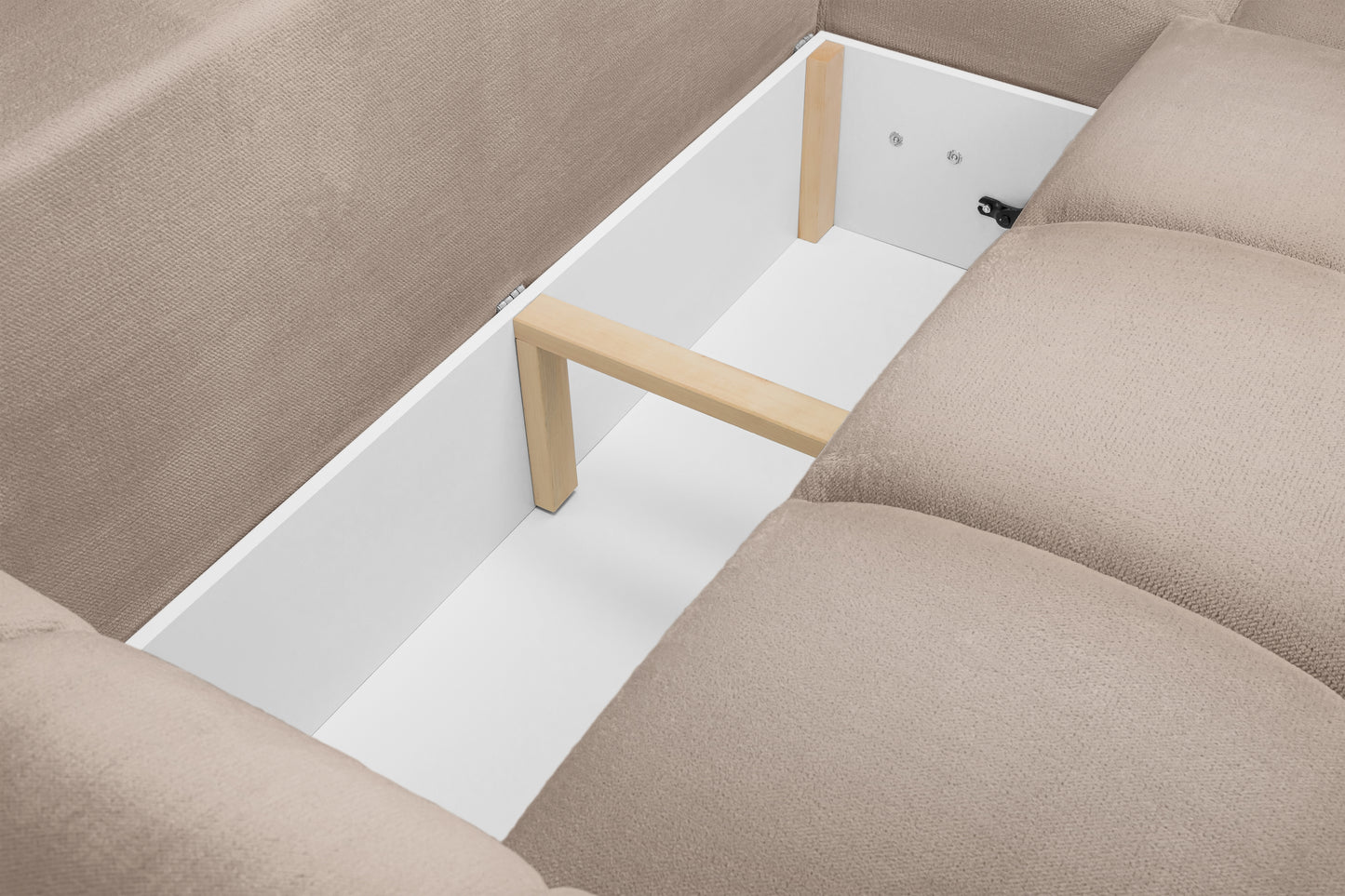 Azzuro Sofabed Mocha Brown Fabric Storage Universal Corner Sofa