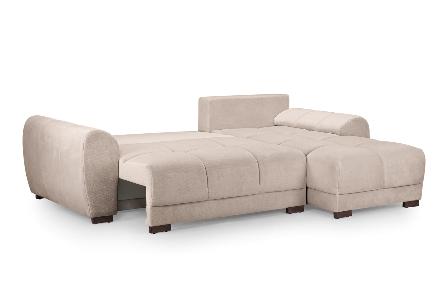Azzuro Sofabed Mocha Brown Fabric Storage Universal Corner Sofa