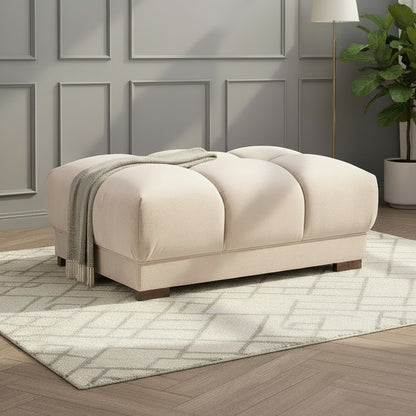 Azzuro Mocha Brown Fabric Footstool