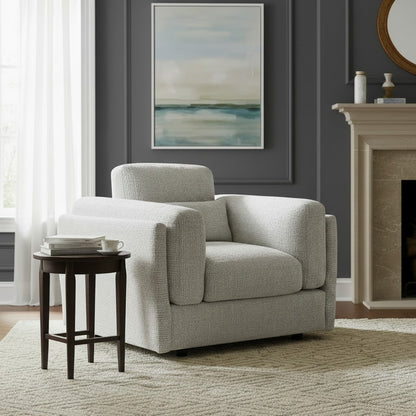 Bari Beige Cream Fabric Armchair