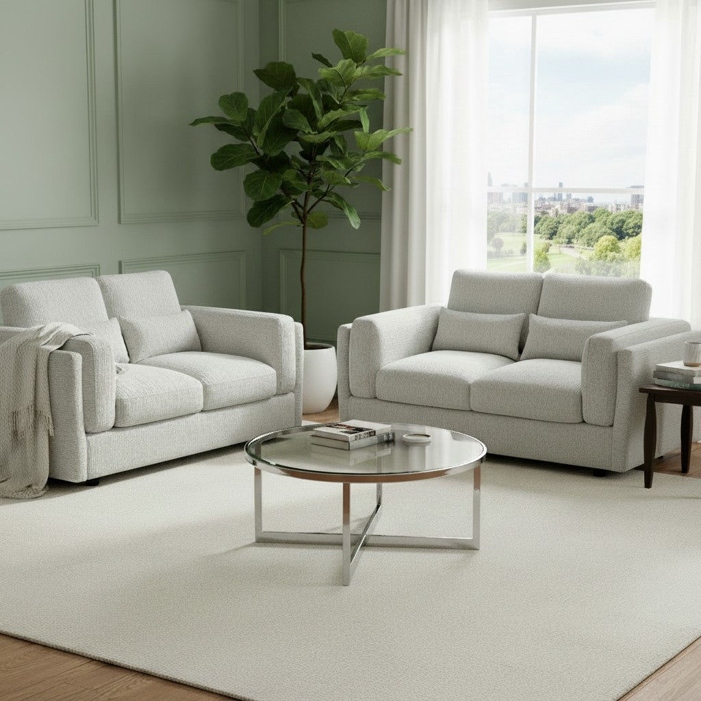 Bari Beige Fabric 3+2 Sofa Suite