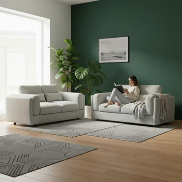 Bari Beige Fabric 3+2 Sofa Suite