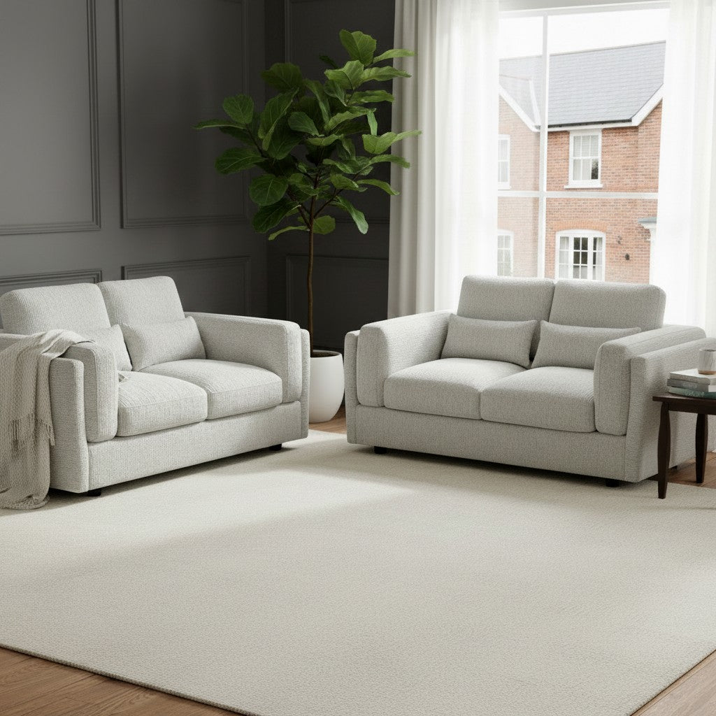 Bari Beige Fabric 3+2 Sofa Suite