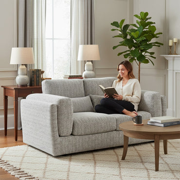 Bari Grey Fabric 2 Seater Sofa