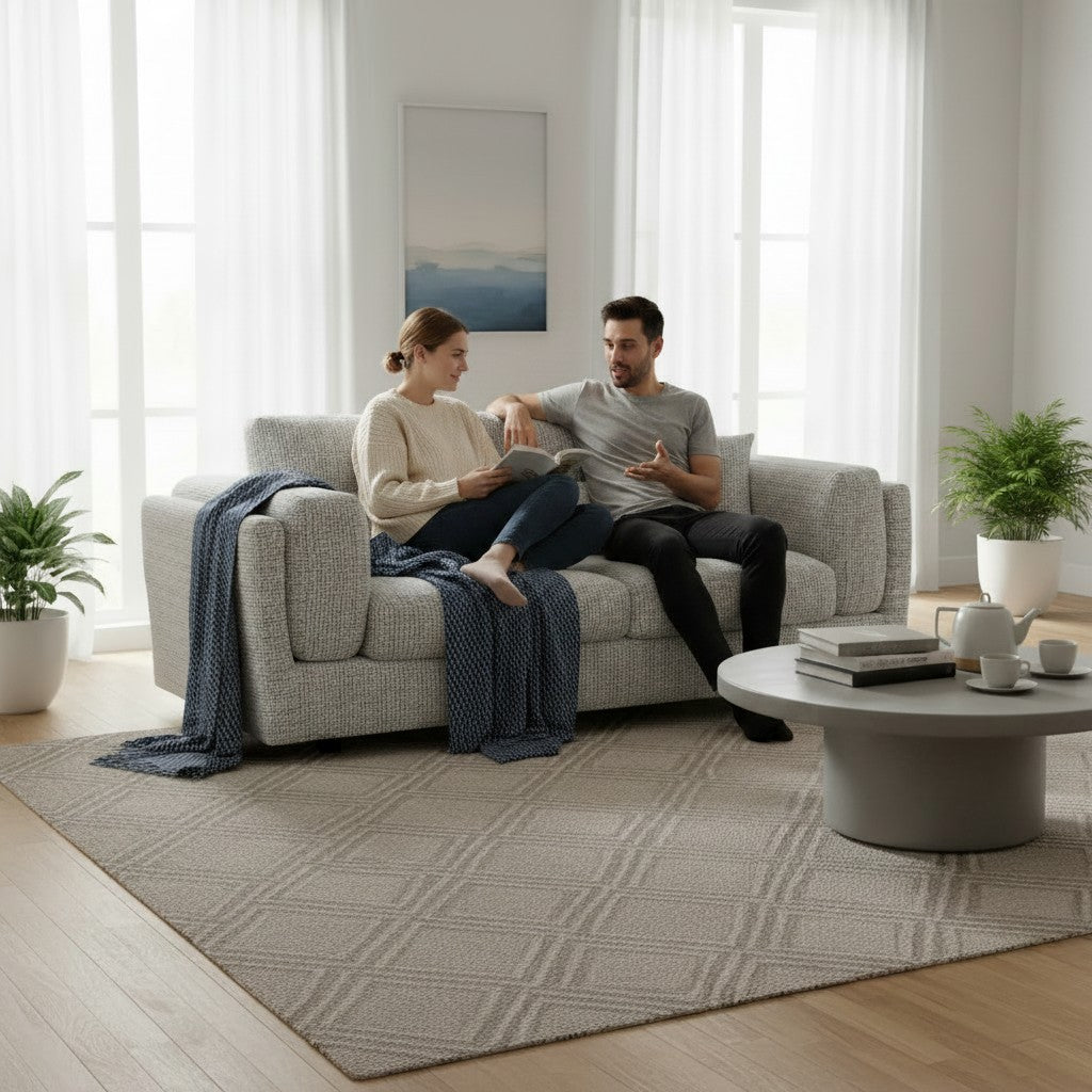 Bari Grey Fabric 3 Seater Sofa