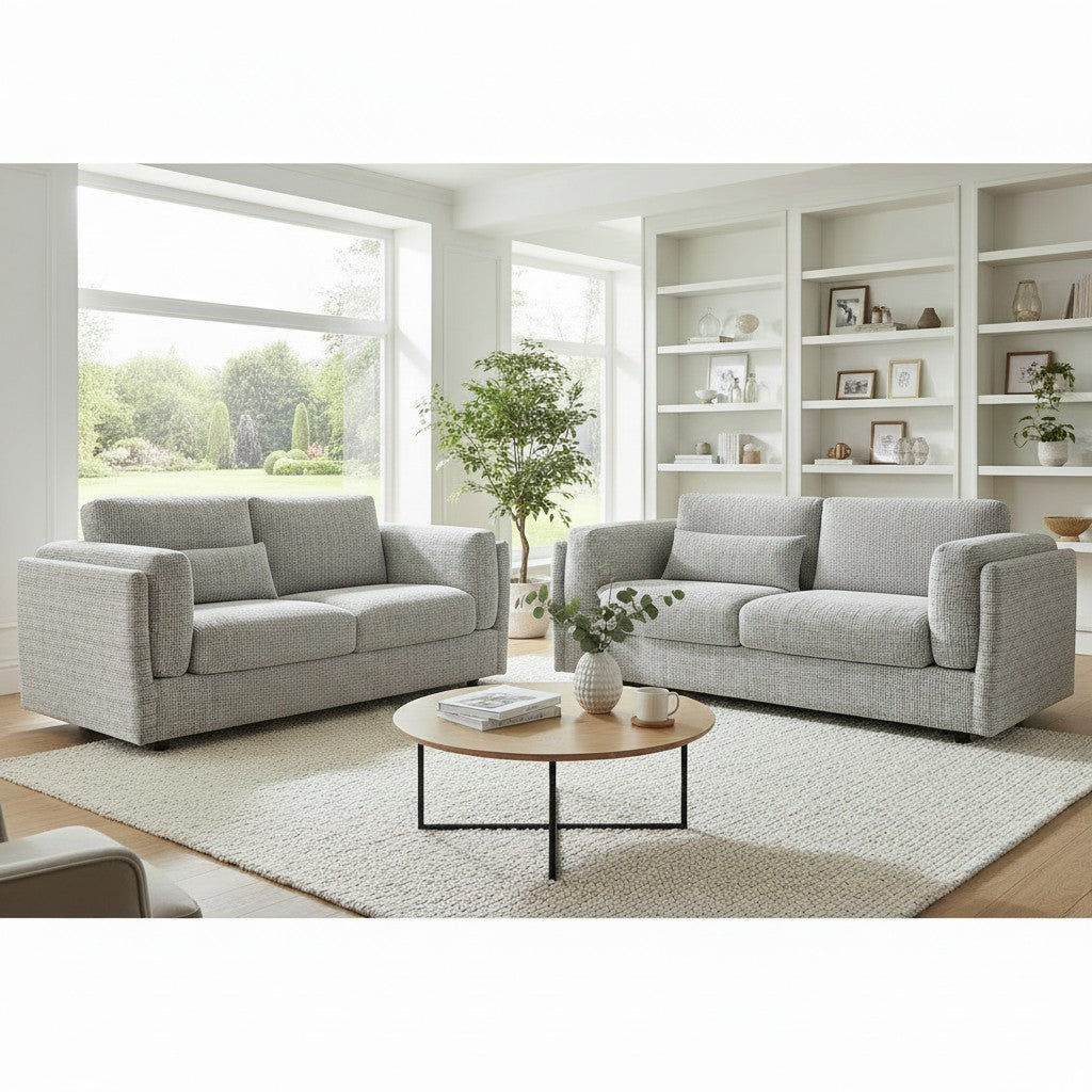 Bari Grey Fabric 3+2 Sofa Suite