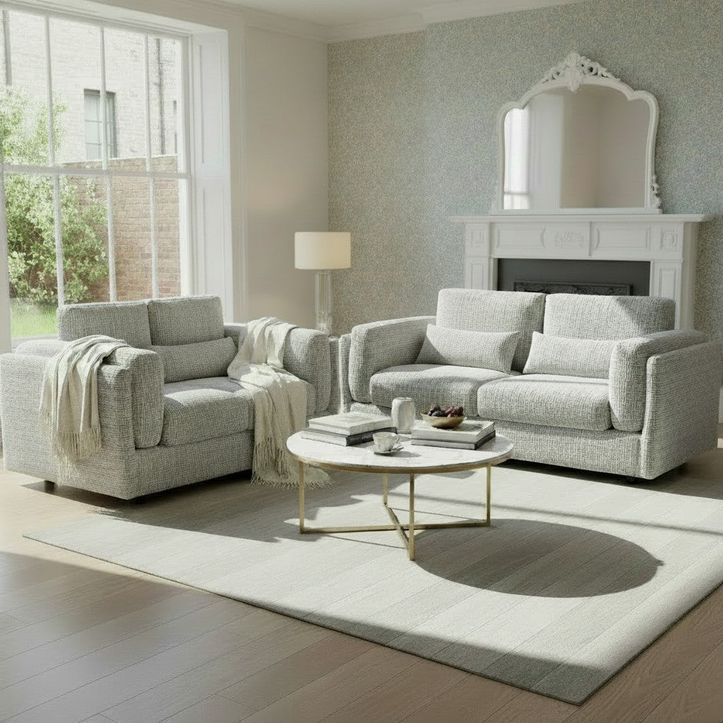 Bari Grey Fabric 3+2 Sofa Suite