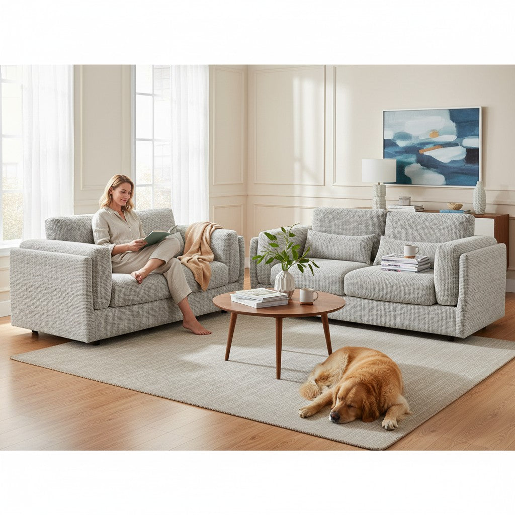 Bari Grey Fabric 3+2 Sofa Suite