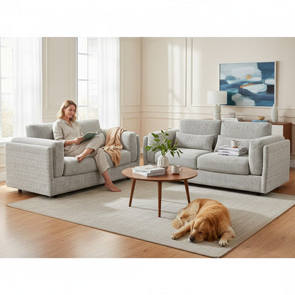 Bari Grey Fabric 3+2 Sofa Suite