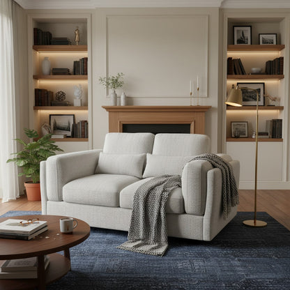 Bari Beige Cream Fabric 2 Seater Sofa