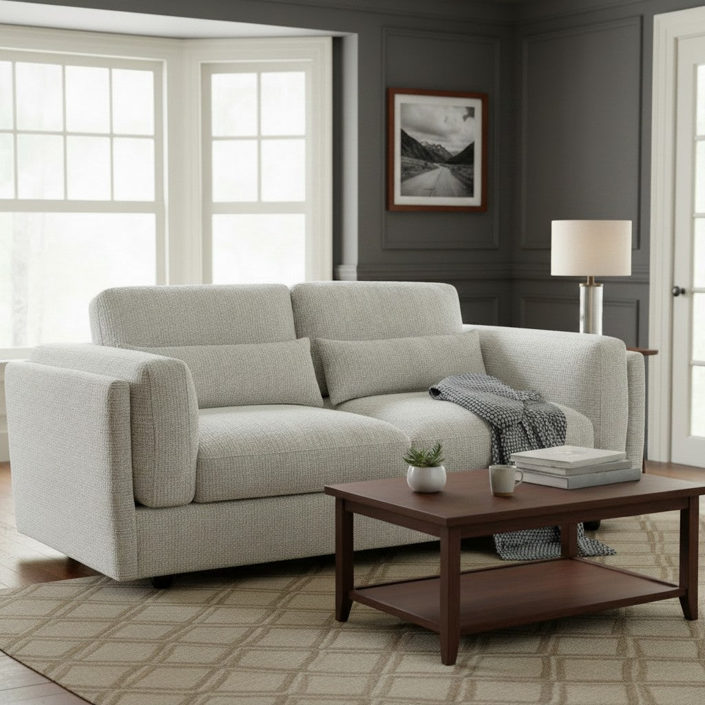 Bari Beige Cream Fabric 3 Seater Sofa