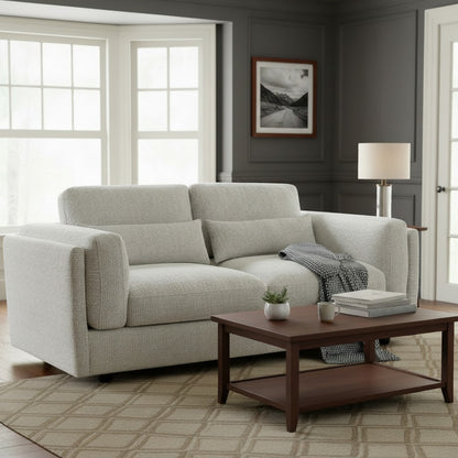 Bari Beige Cream Fabric 3 Seater Sofa