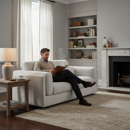 Bari Beige Cream Fabric 3 Seater Sofa