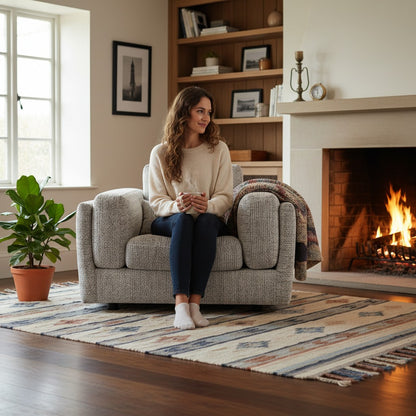 Bari Grey Fabric Armchair