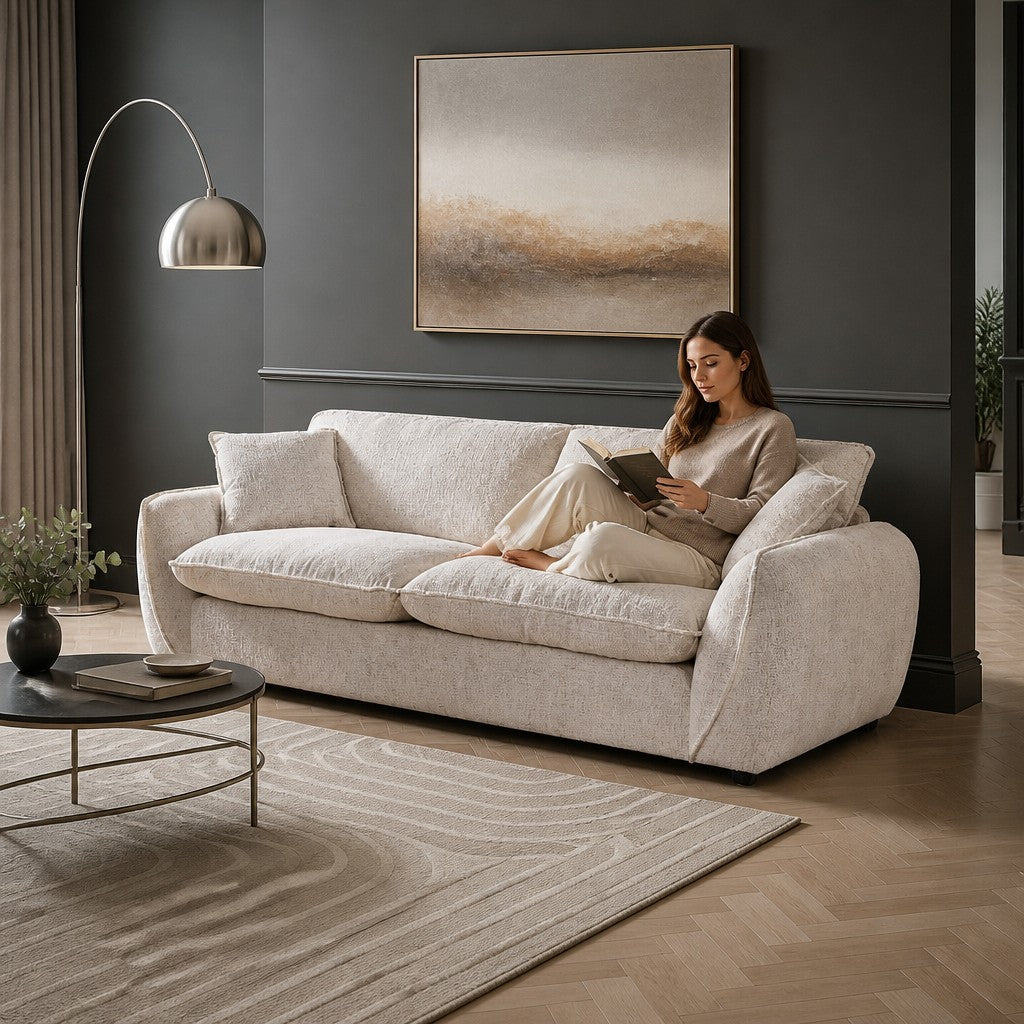 Berlin Beige Fabric 2 Seater Sofa