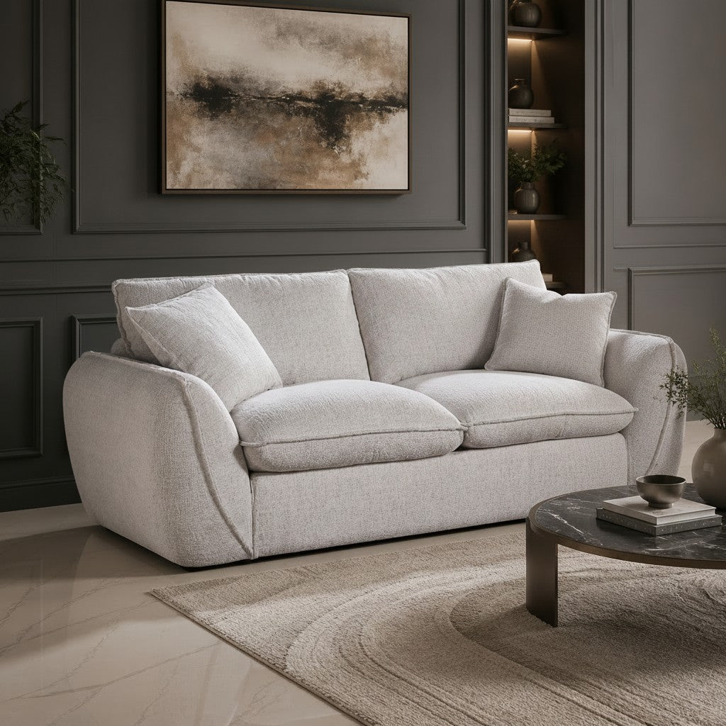 Berlin Beige Fabric 2 Seater Sofa