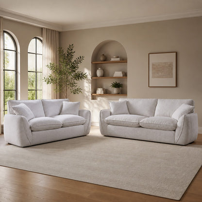 Berlin Beige Fabric 3+2 Sofa Suite