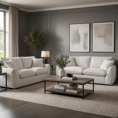 Berlin Beige Fabric 3+2 Sofa Suite