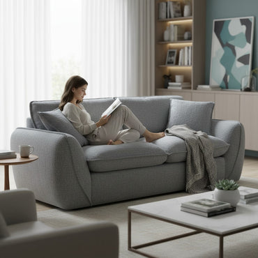 Berlin Grey Fabric 2 Seater Sofa