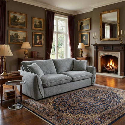Berlin Grey Fabric 3 Seater Sofa