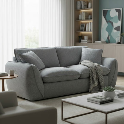 Berlin Grey Fabric 3 Seater Sofa