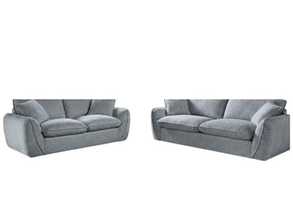 Berlin Grey Fabric 3+2 Sofa Suite