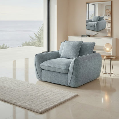 Berlin Grey Fabric Armchair