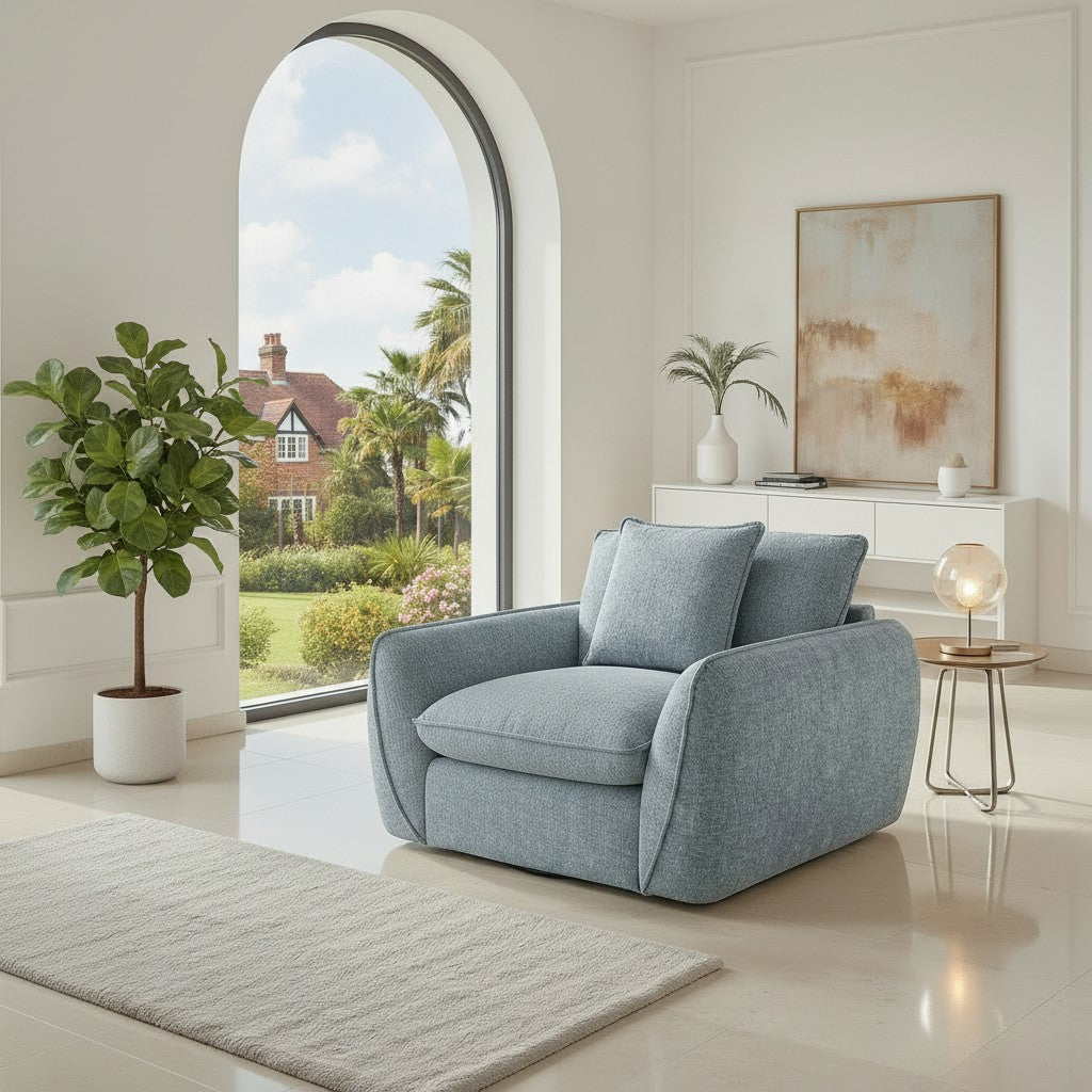 Berlin Grey Fabric Armchair