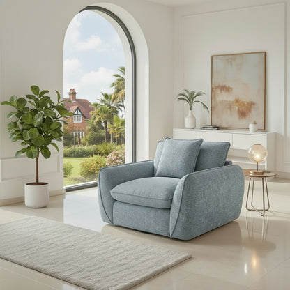 Berlin Grey Fabric Armchair