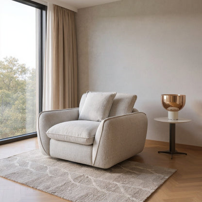 Berlin Sofa Beige Fabric Armchair