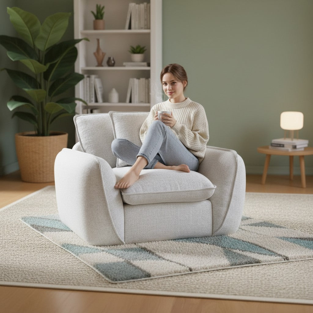 Berlin Sofa Beige Fabric Armchair