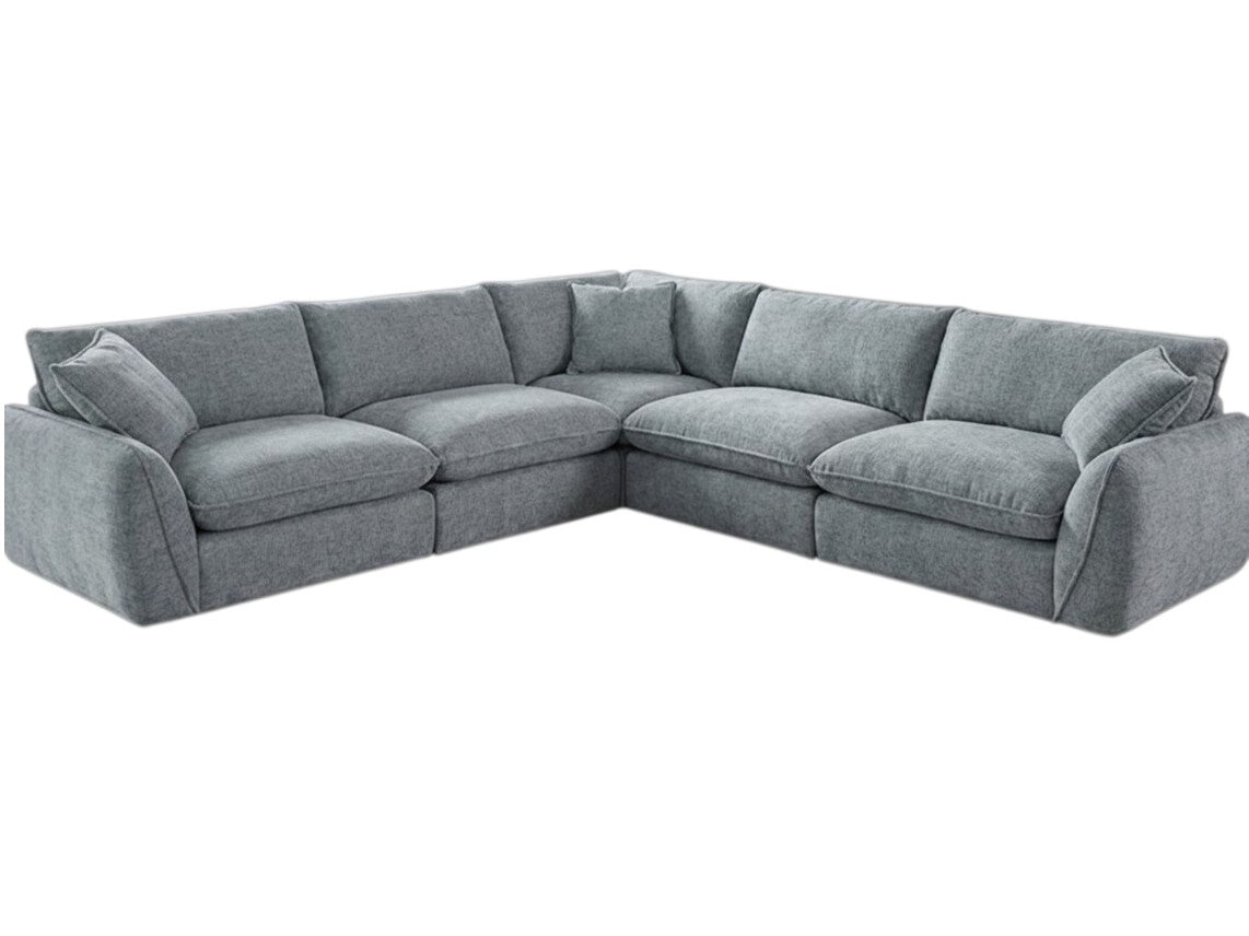 Berlin Grey Fabric L-Shape Large Corner Sofa